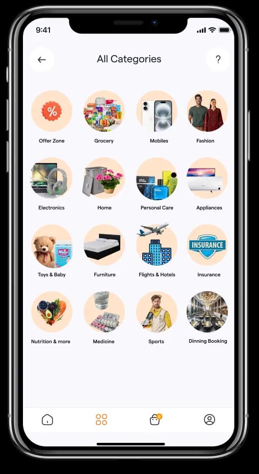 Skop category browsing screen