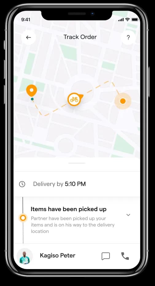 Skop collection and delivery screen